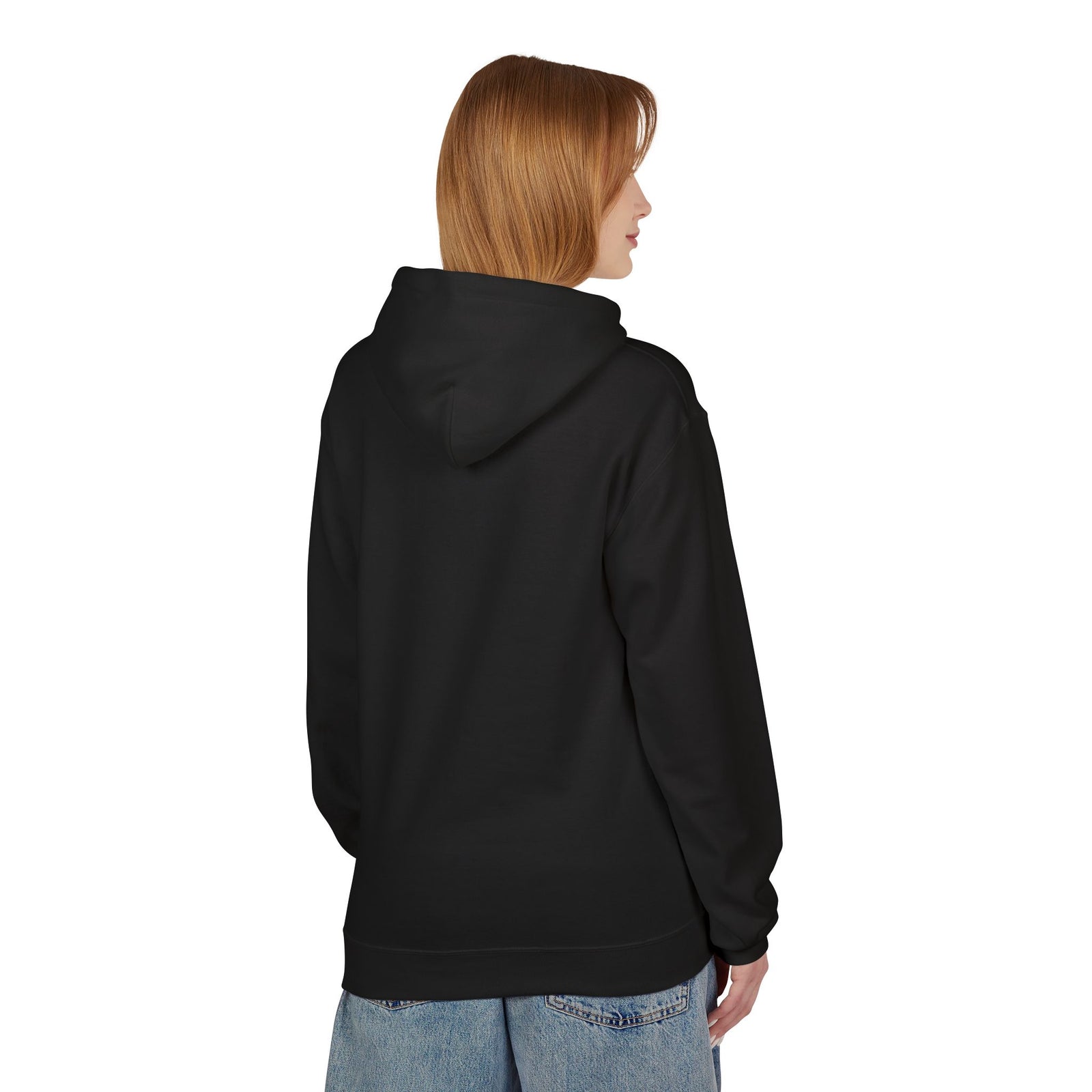 PUAKSAI NOFO Signature Hoodie Black — detail, signature chest mark